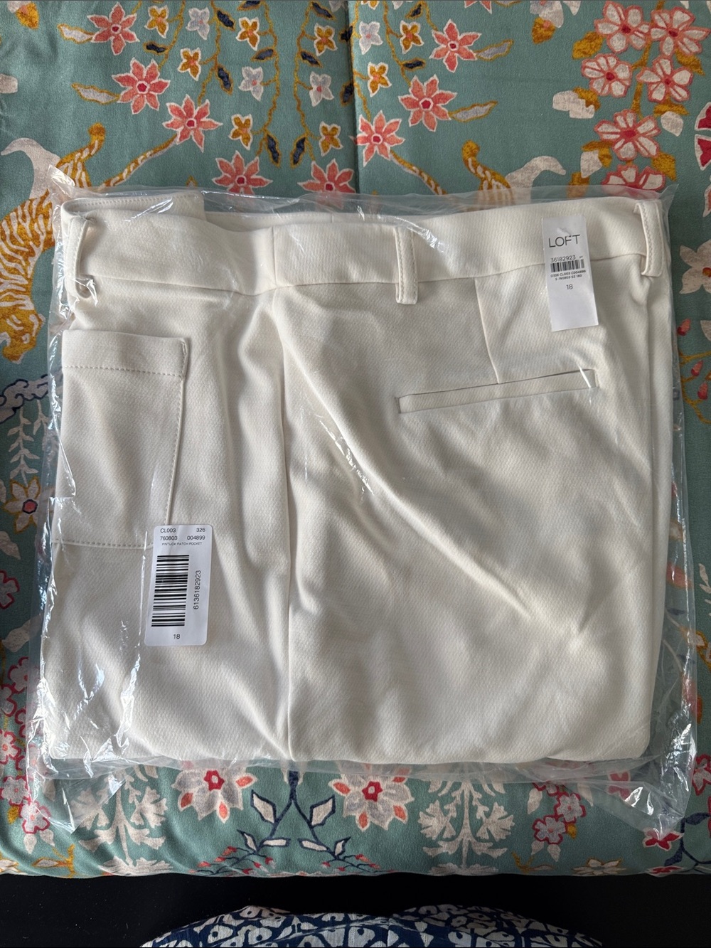 LOFT Cream Straight-Leg Dress Pants